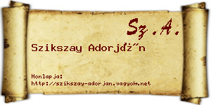 Szikszay Adorján névjegykártya